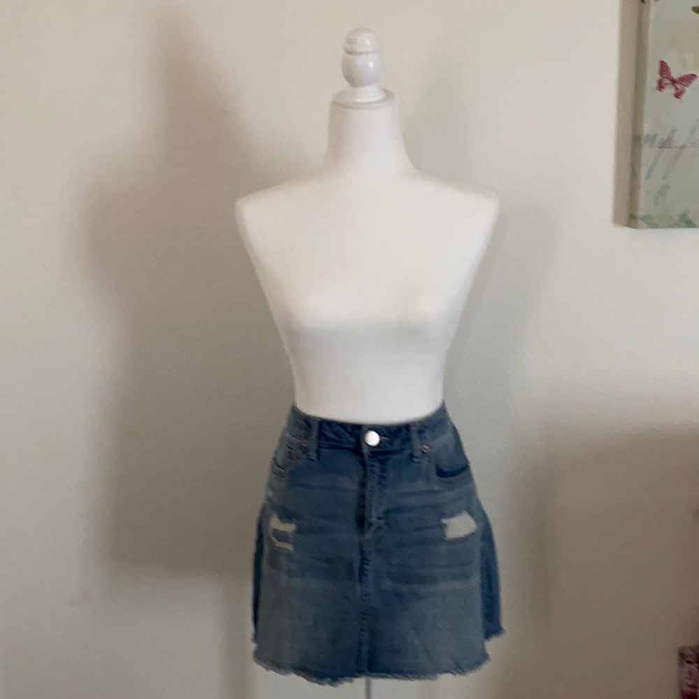 Mid Rise Denim Pencil Skirt